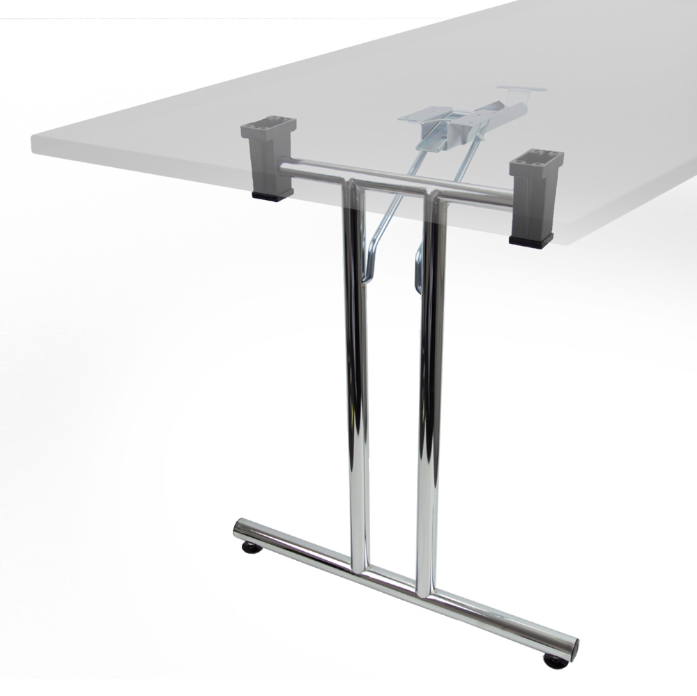 Klapptischgestell T- Form – Set =2 Stck – verchromt