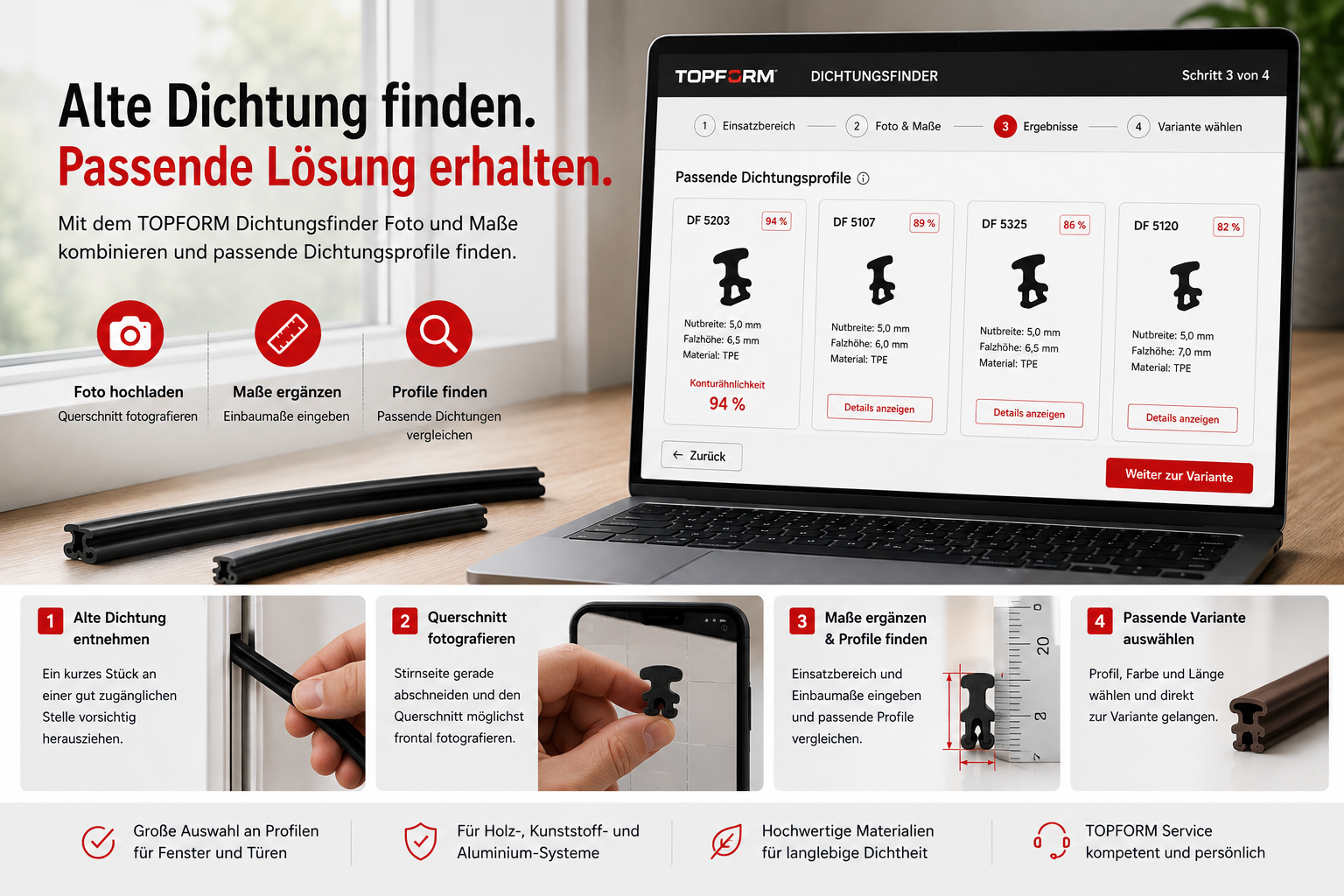 Alte Fenster- oder Türdichtung finden